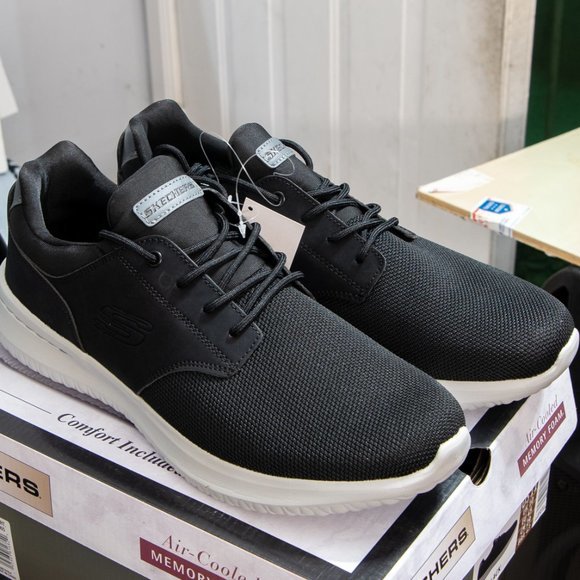 Men Slip on Skechers Black Shoes‎